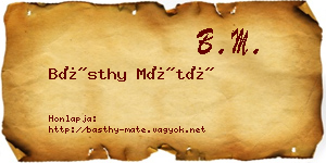 Básthy Máté névjegykártya